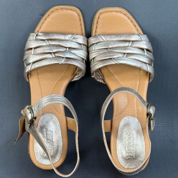 Born Shonie Leather Block Heel Sandals shoes womens size 10 - Picture 6 of 8